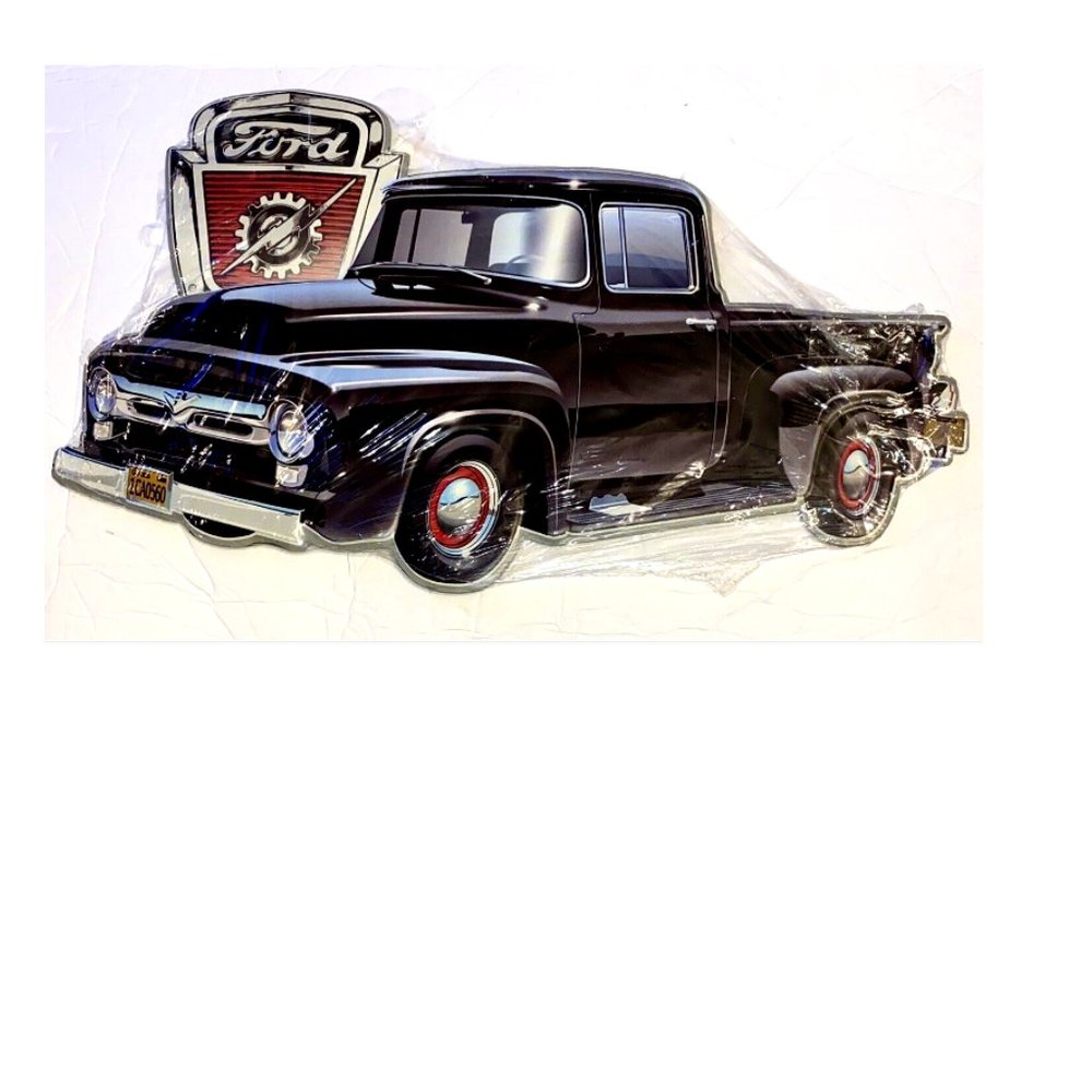 Ford Pickup Truck Embossed Metal Sign 18 in. x 10 in.